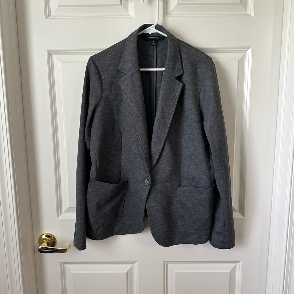 Mercera+Mettle Women’s Grey Relaxed Knit Blazer Size XL